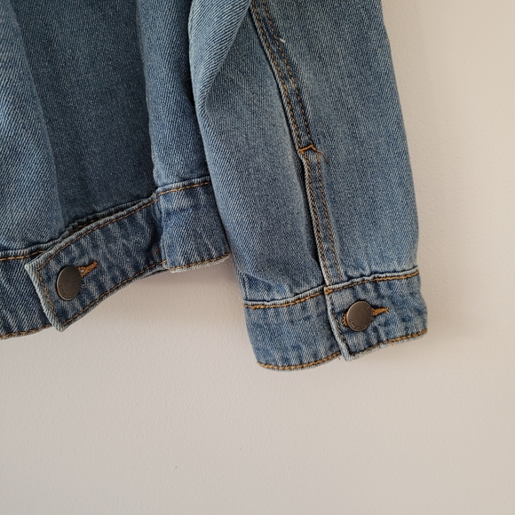 AMERICAN BAZI Denim Button Up Camouflage Pattern Hooded Jean Jacket - Picture 4 of 9